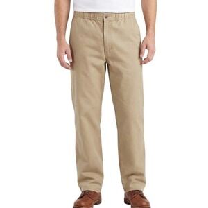 Vintage Levis Pants Mens 31x33 Beige Khakis Elastic Waist Straight Leg Casual